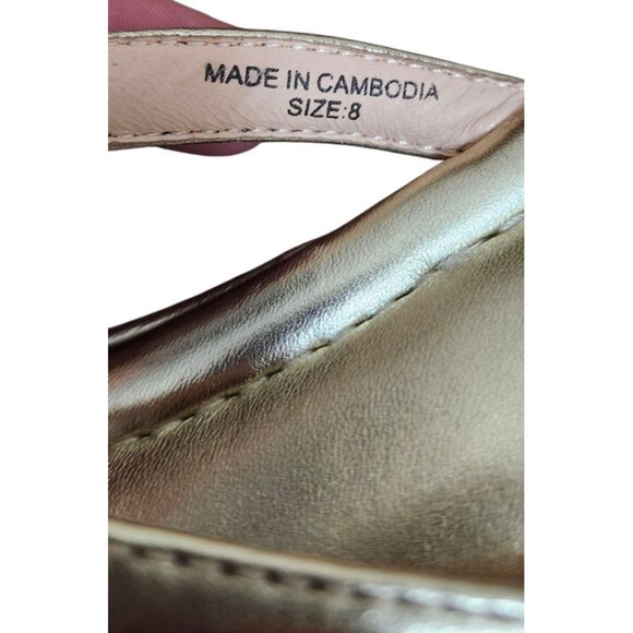 J.CREW FACTORY Women's Easy Metallic Gold Summer Flip-Flops sz 8 - Picture 9 of 10